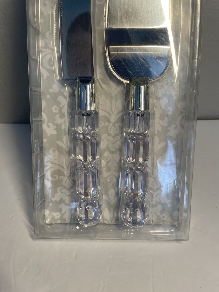 Cake Server & Knife Set, Stainless Steel, Acrylic Handle Wedding New