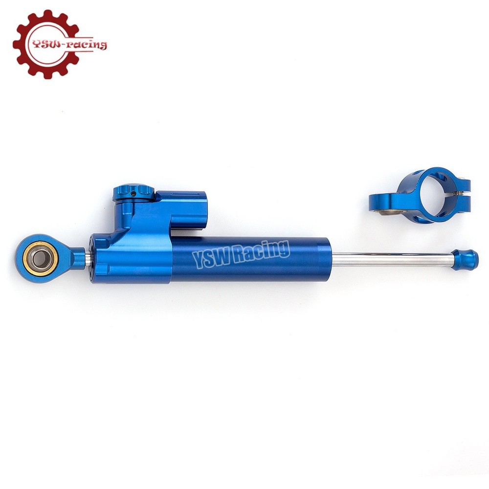 Motorcycle Dirt Universal CNC Adjustable Steering Damper Stabilizer Safety Blue