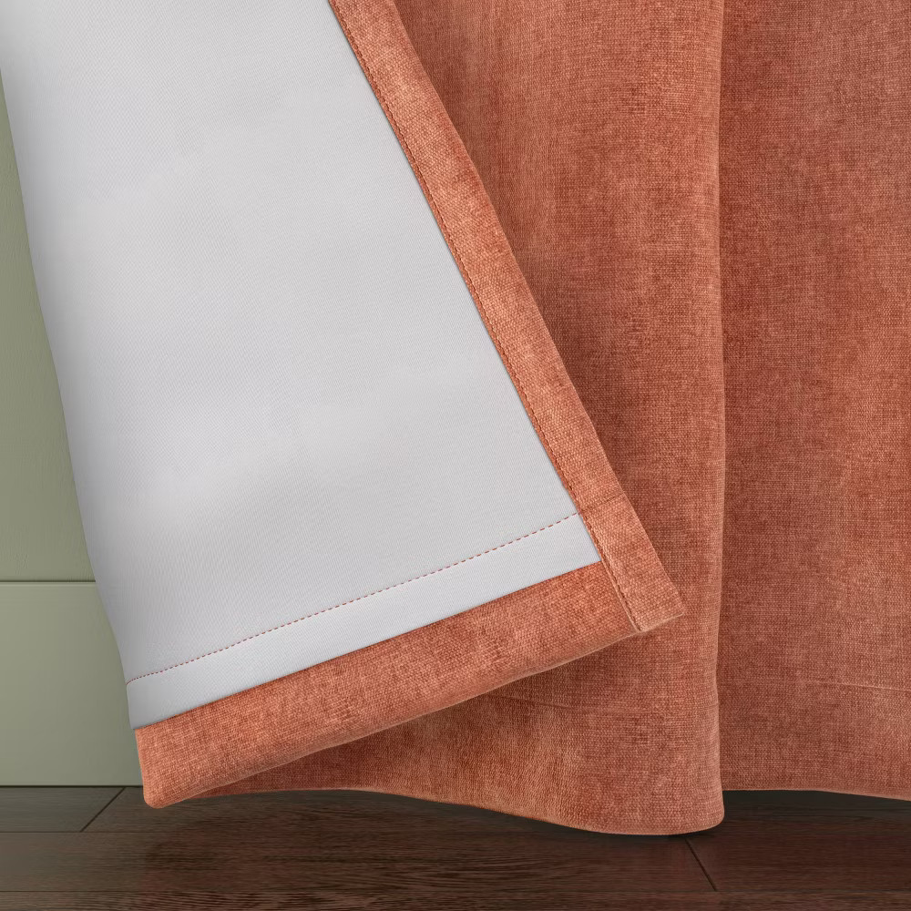 50"x84" Blackout Chenille Curtain Panel Brown - Threshold: Woven Polyester,