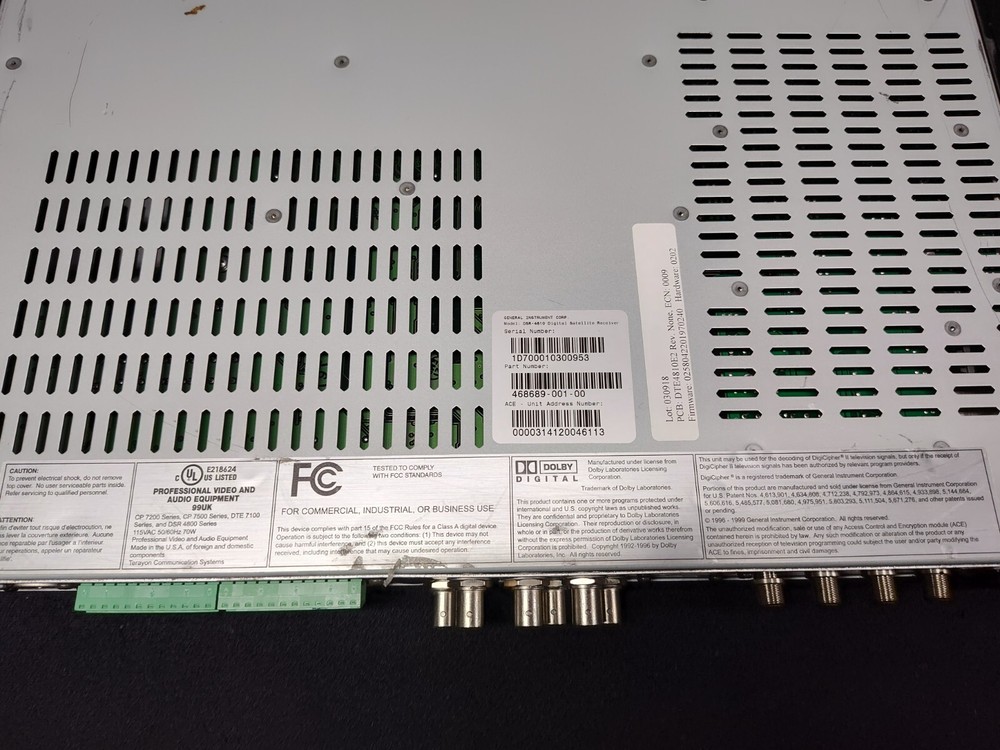 General Instrument DSR-4810 Digital Satellite Receiver