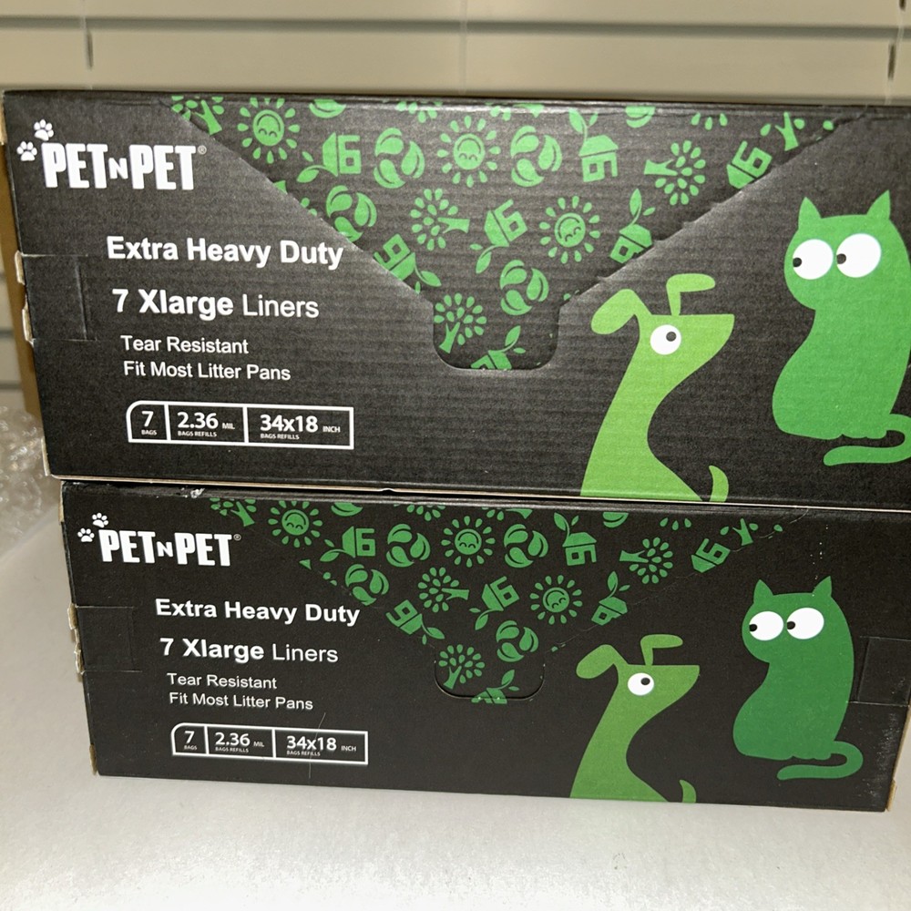Cat Litter Box Liners, Drawstring Litter Liner Bag, Extra Large, 2 Pack. /1L