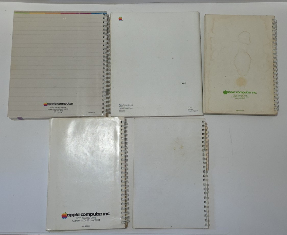 Lot of 5 Apple II Reference Manuals, DOS, AppleSoft, BASIC, Parallel Interface