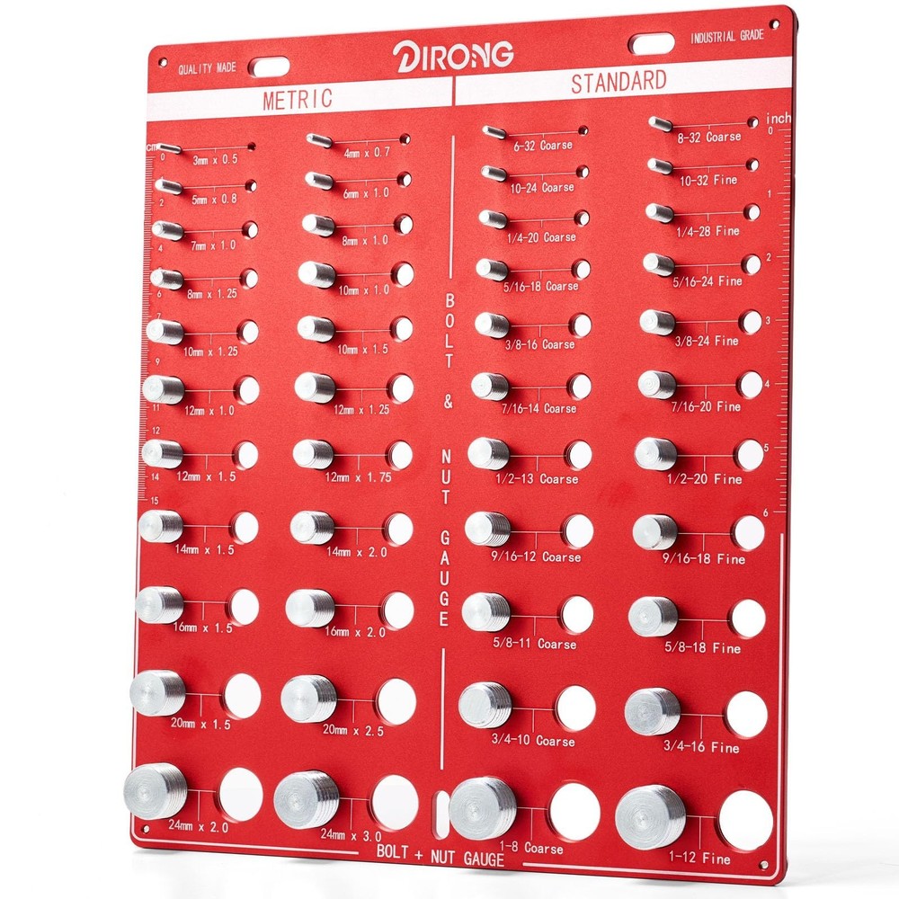 Thread Checker, 44 Nut and Bolt Thread Checker, Bolt Size and Thread Gauge 22...