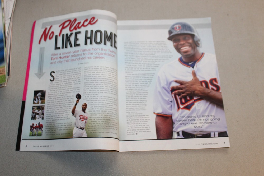 2015 Minnesota Twins Program (APRIL): TORII HUNTER HERE TO STAY