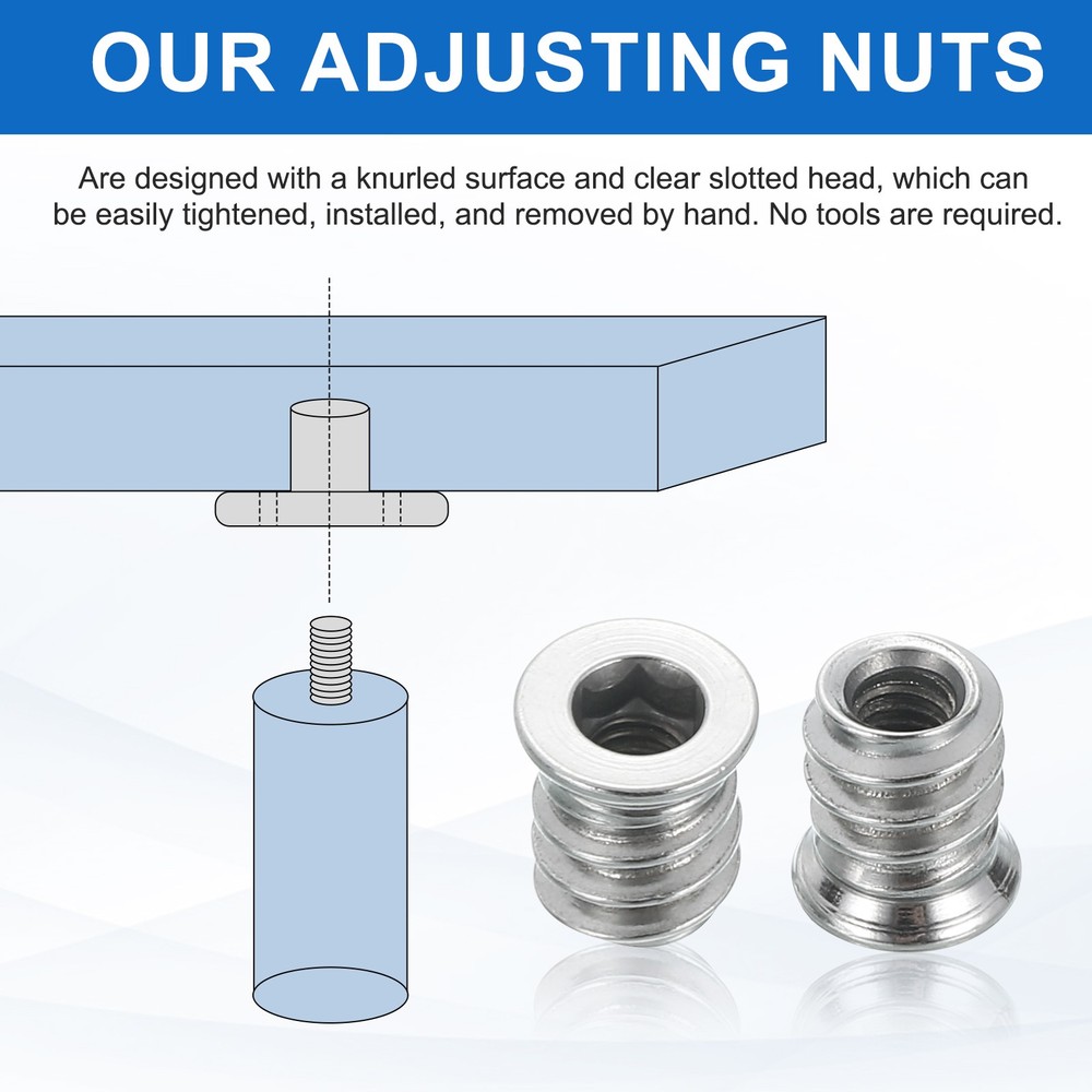 8Pcs Threaded Inserts Nuts, M4x10mm Hex Socket Drive Nut Inserts for Wood