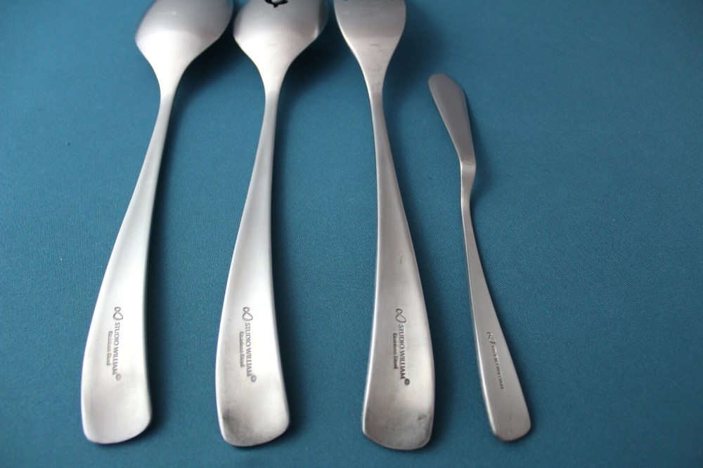 Studio William LARCH SATIN Serving (4pc Set) Tablespoon Pierced Fork China