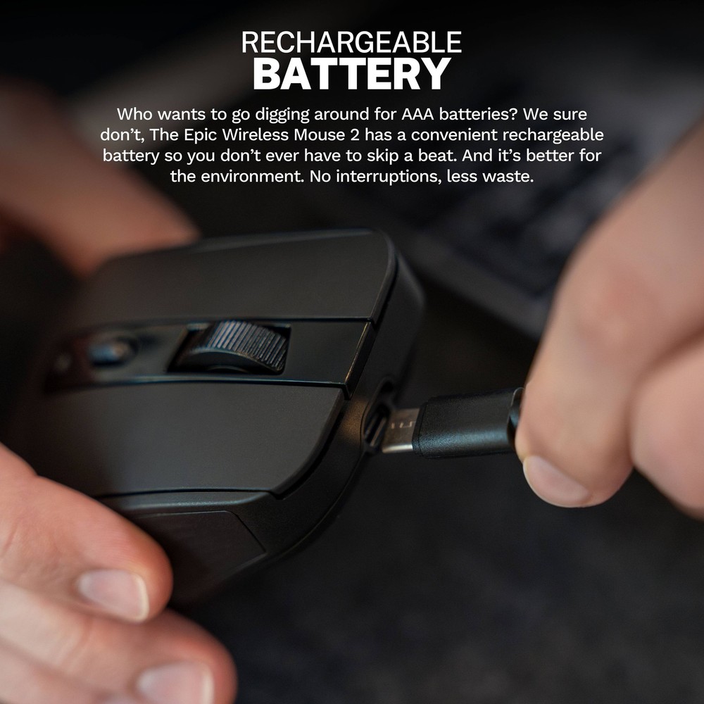 JLab - EPIC Wireless Bluetooth Mouse 2 - Wireless - Black