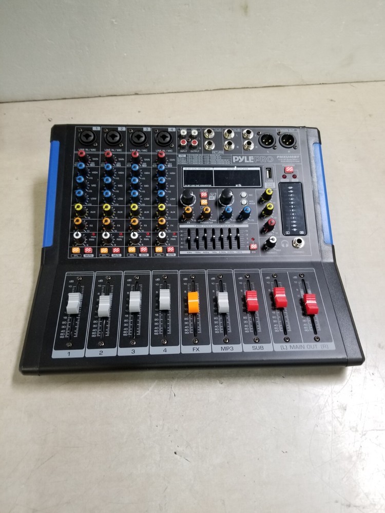 Pyle PMXU46BT 4 Ch. Studio DJ Controller Audio Mixer w/ Equalizer