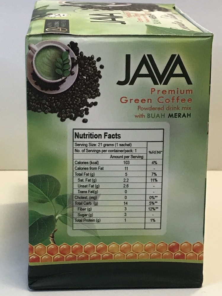 JAVA Premium Green Coffee with Moringa Executive Edition Strong Powder Drink Mix