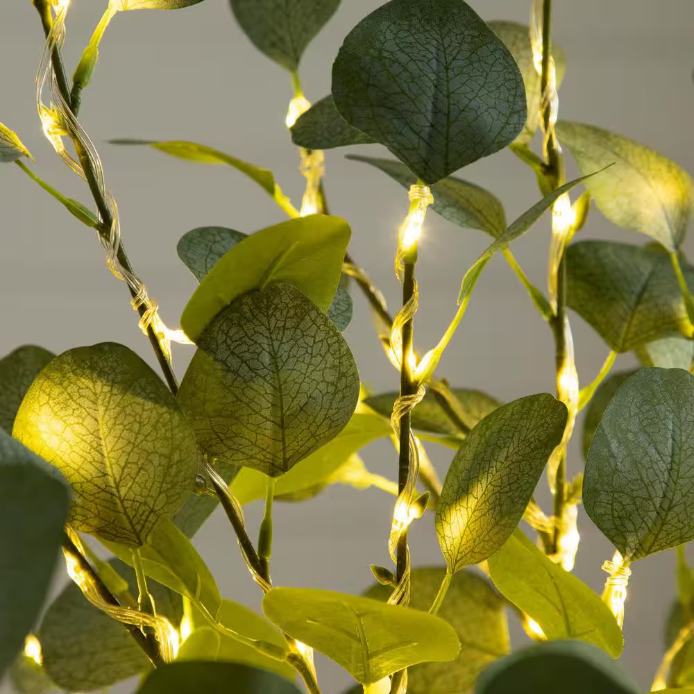 4 Ft. Lighted Artificial Eucalyptus Tree with 240 Warm White LED Lights