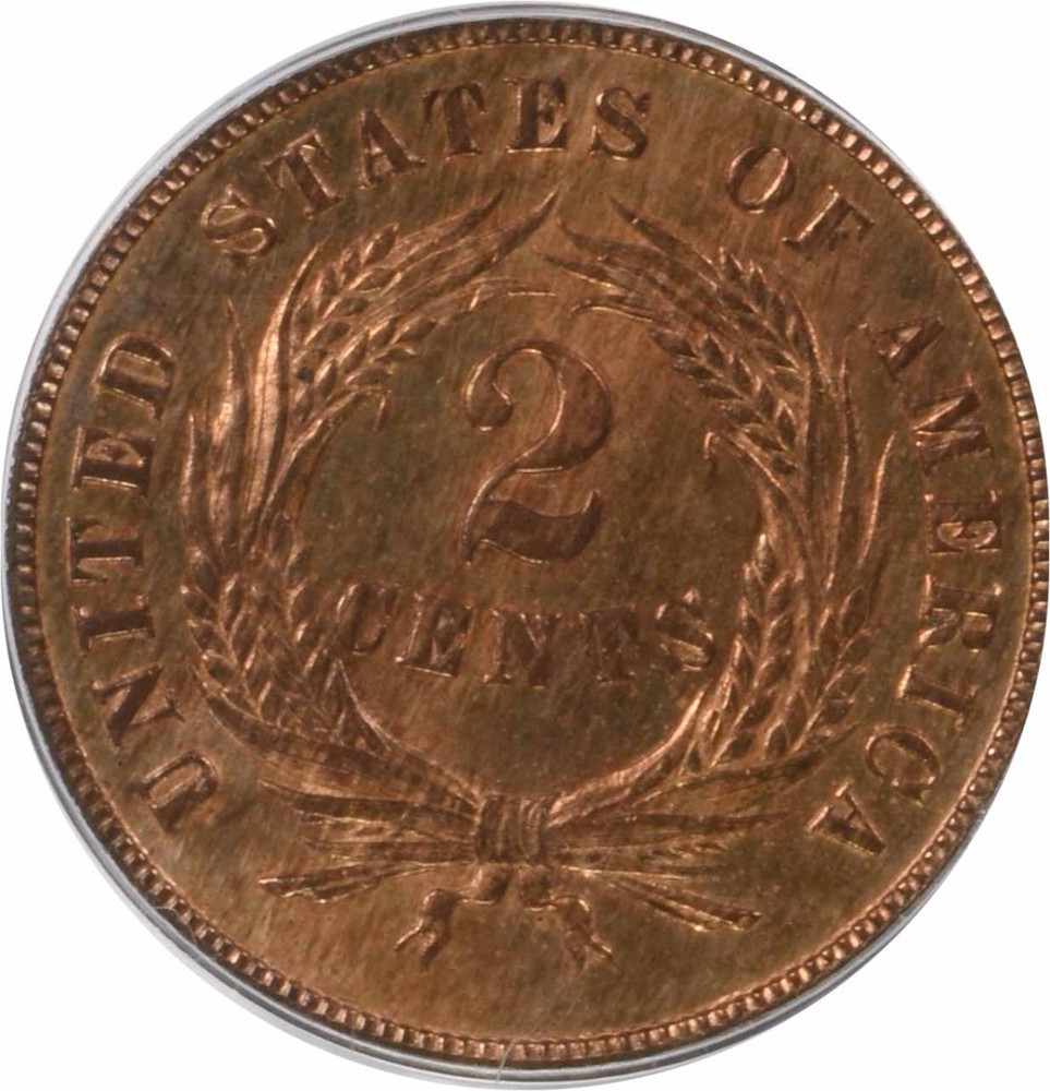 1865 Two Cent Piece MS64RD PCGS