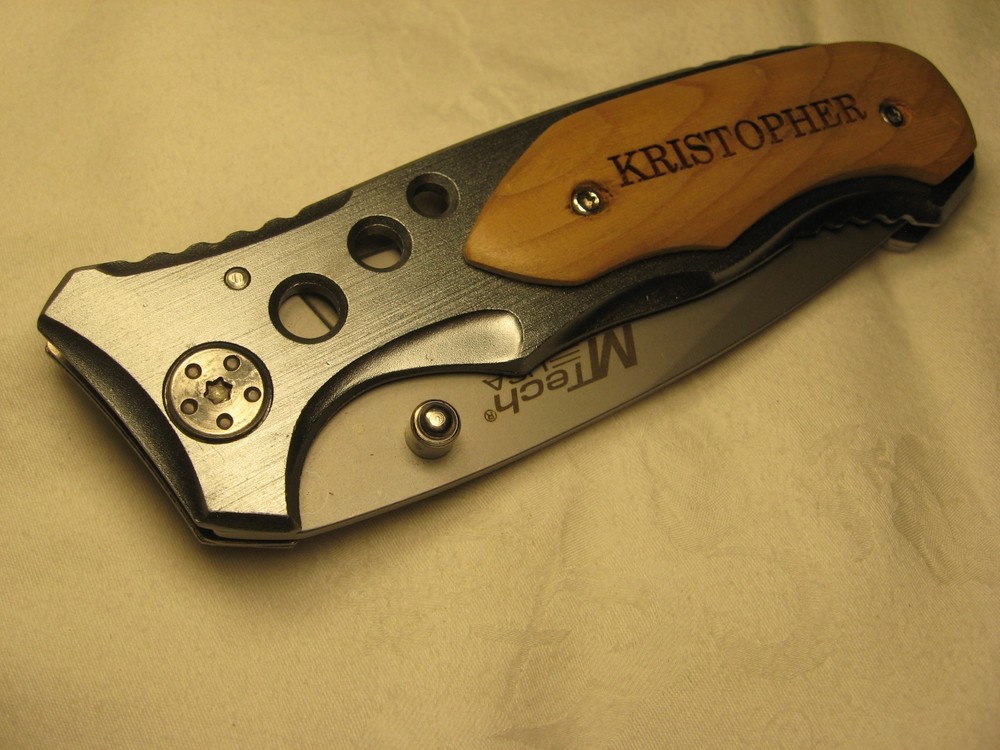 MTech MT423 tactical folding 4.5" pocket knife personalized engraved Kristopher
