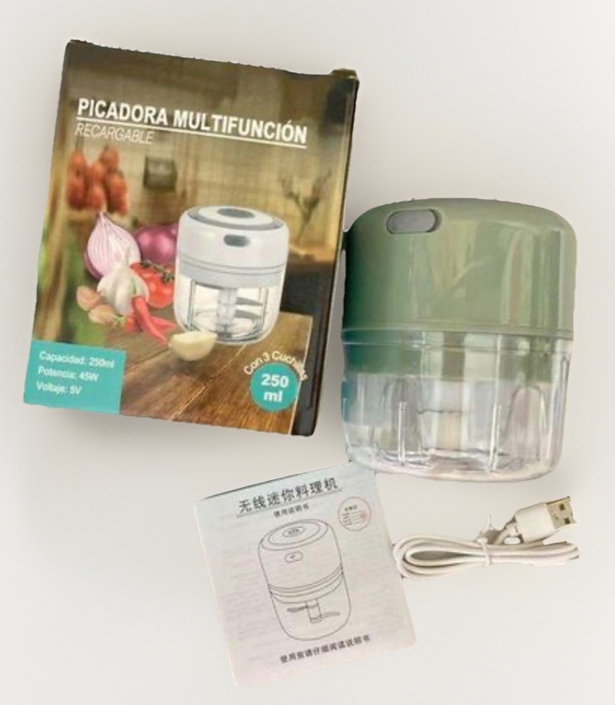 Electric Mini USB Rechargeable Vegetable Food Chopper Processor