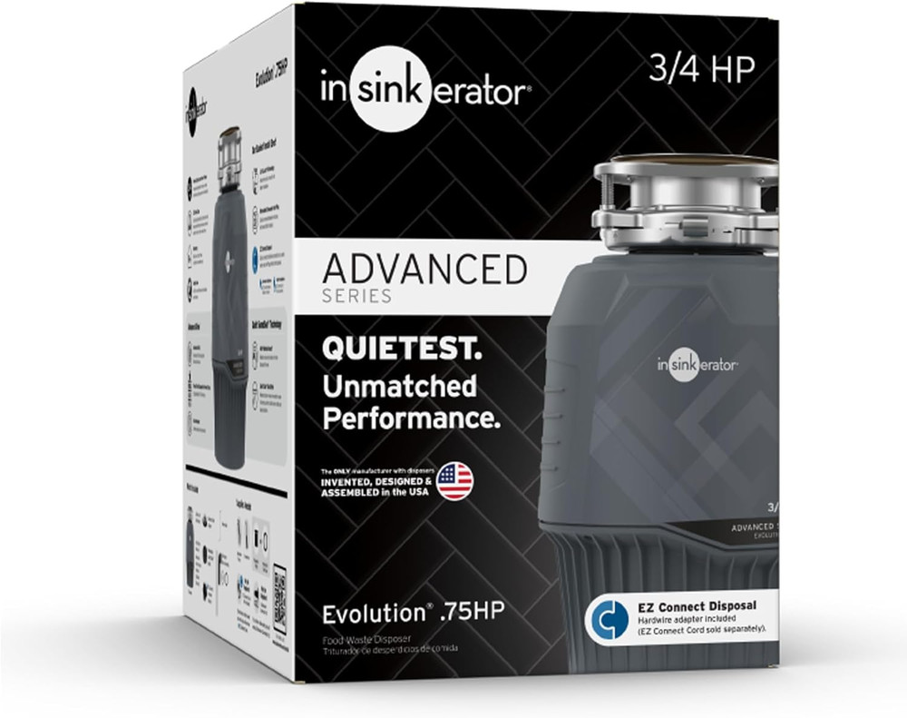 Insinkerator EVOLUTION 0.75HP 3/4 HP, Advanced Series EZ Connect Continuous Feed