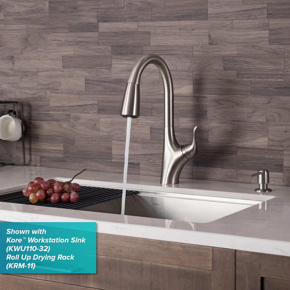 Merlin Modern Stainless Steel Pull-Down Kitchen Faucet with Dual Function 16