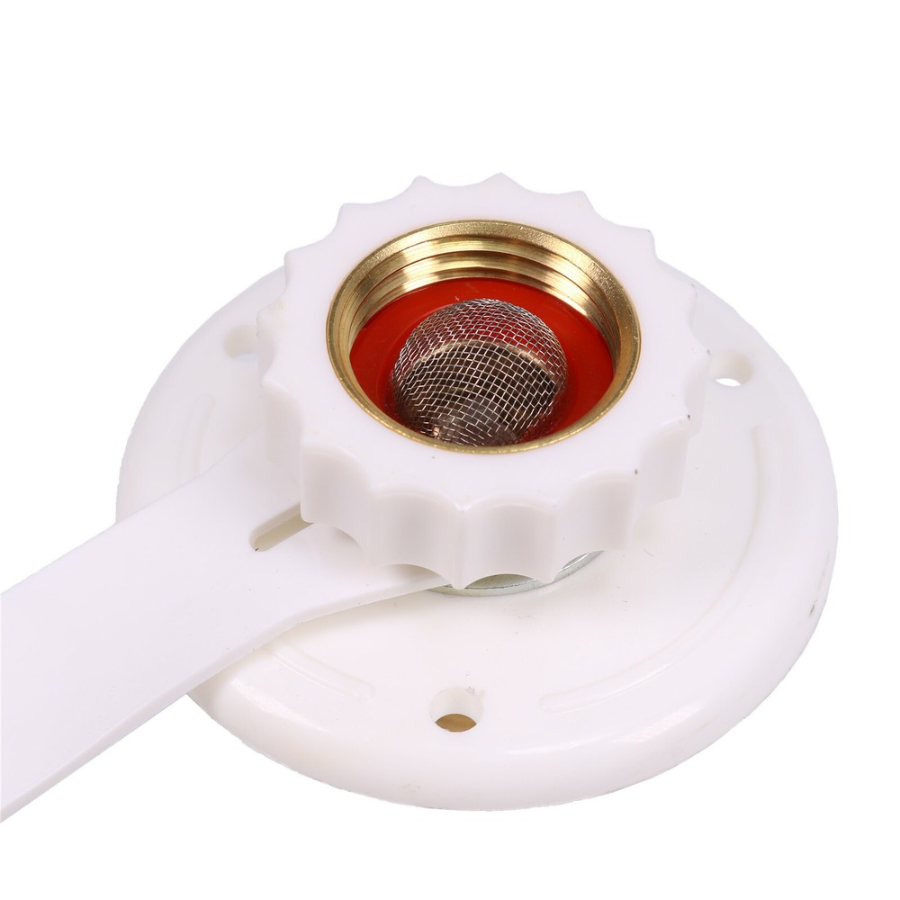 white RV CITY WATER FILL Inlet flange BRASS w/Check Valve For Trailer Marine
