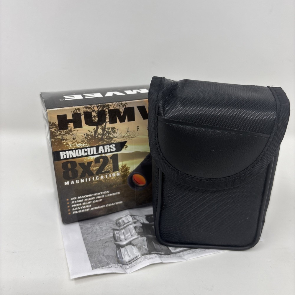 Humvee 8X21 Rubber Armor Compact Hunt Binocular W/ Anti-Reflect Ruby Red