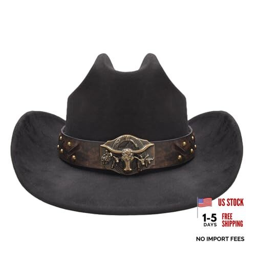 Cowboy Hat for Men & Women Medium Black