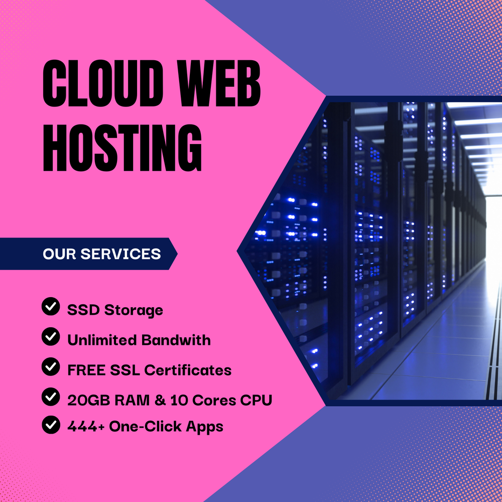Cloud Web Hosting with 20GB RAM, 10 Cores, SSD Disk and Unlimited Bandwidth