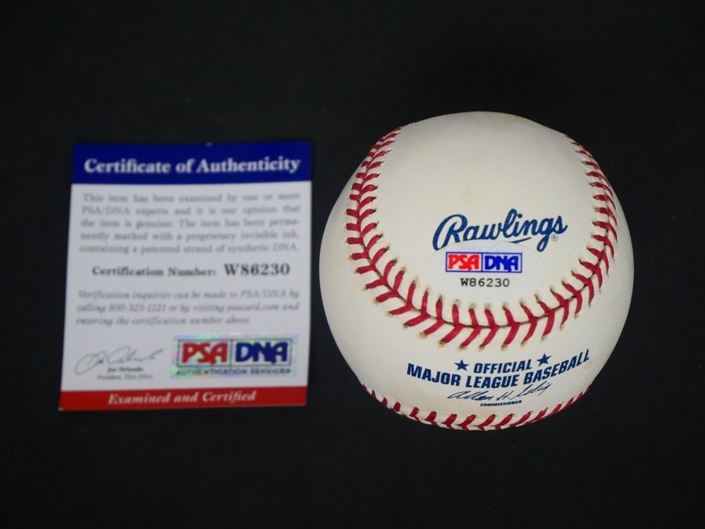 DENNIS LAMP SIGNED OMLB BASEBALL WITH PSA COA