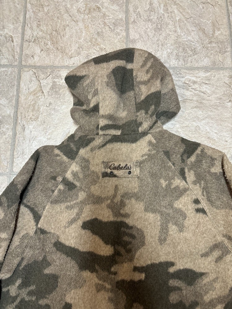 Cabelas Wooltimate Windshear Wool Camo Jacket 1/2 Zip Men’s Medium