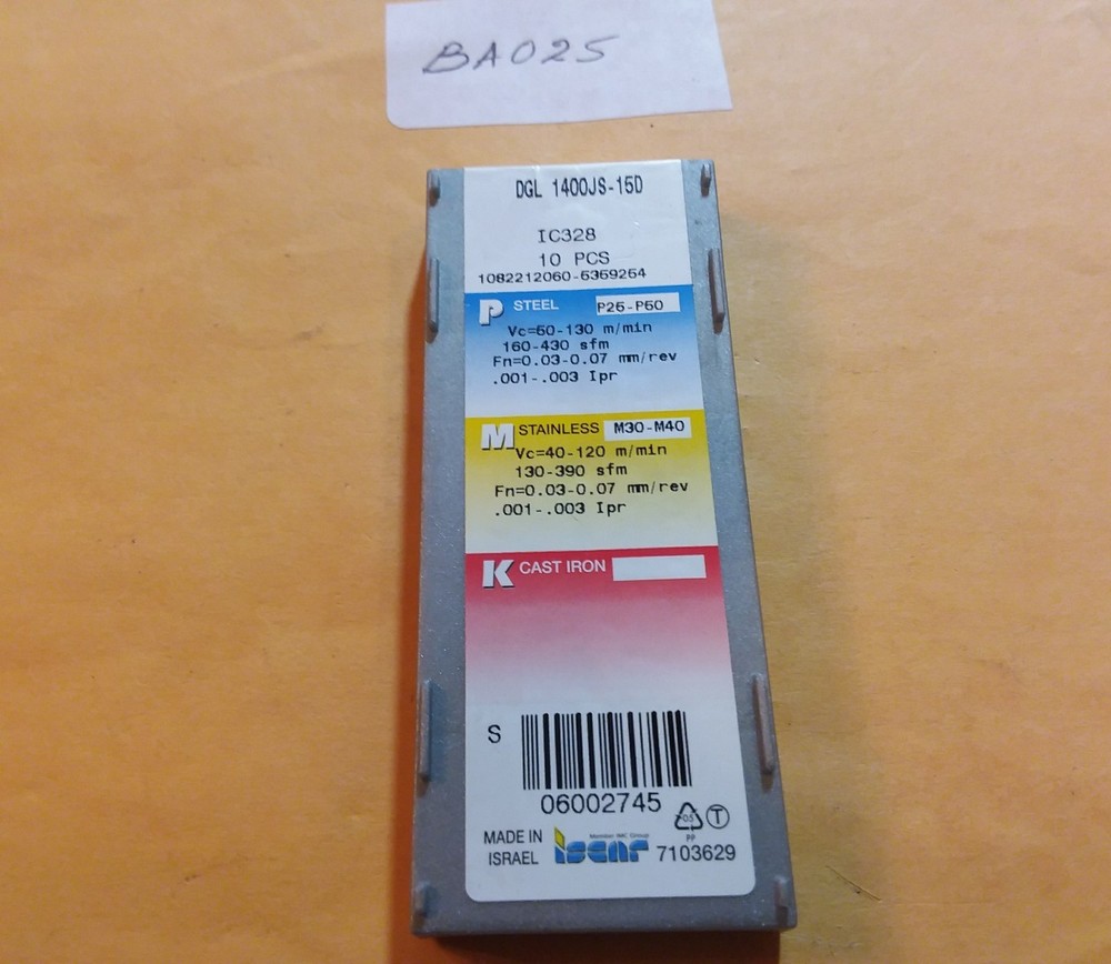 ISCAR DGL1400JS-15D IC328 CARBIDE INSERT , 10 PCS