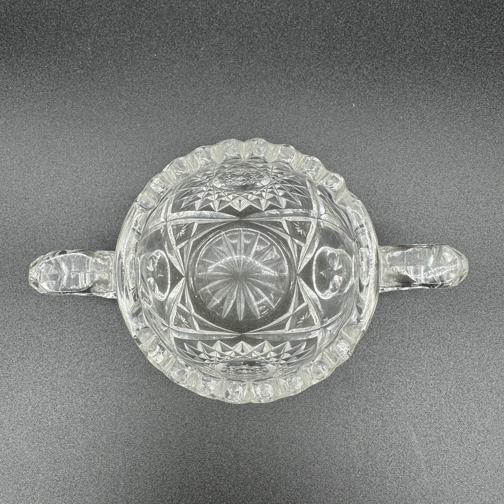 Vintage Sugar Bowl Cut Glass Star Pattern