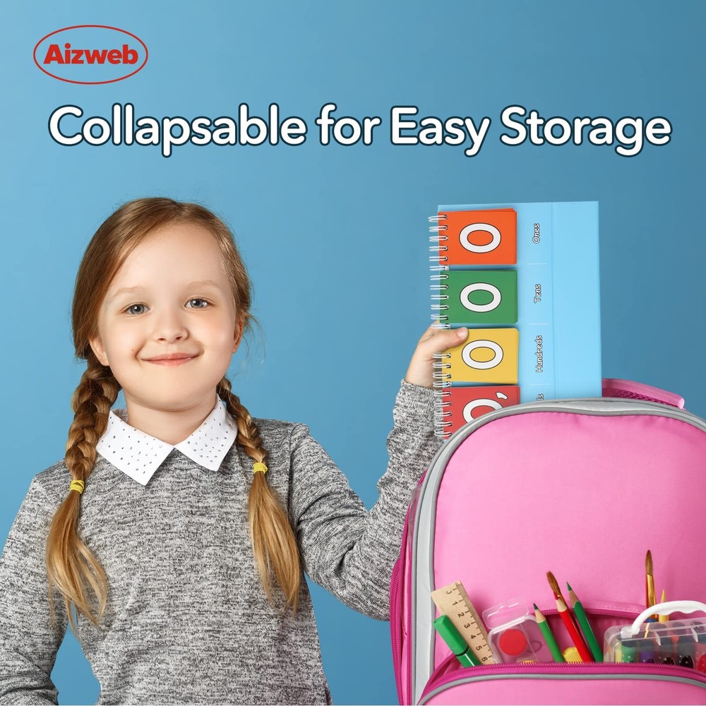 Student Place Value Flip Chart Math Manipulatives K-3 for Elementary