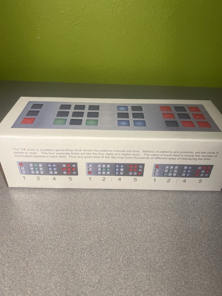 Tix Silver LED Clock Cube Root with OEM Box New