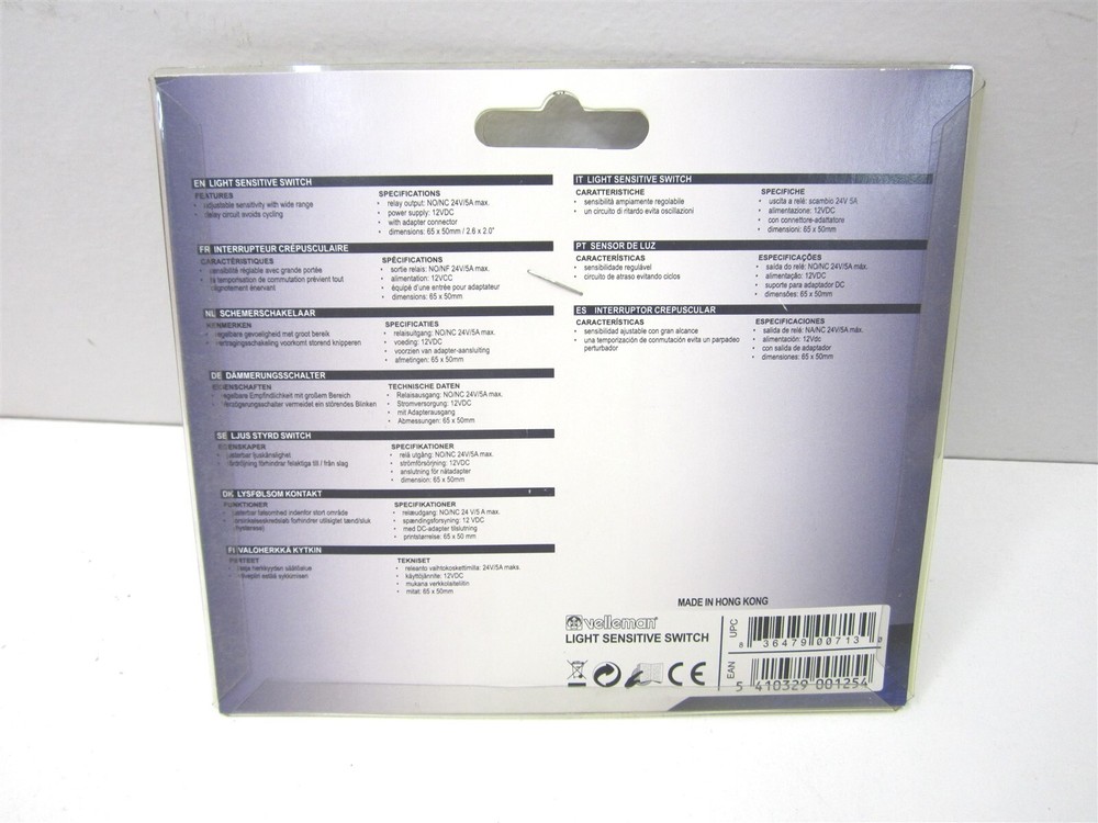 Velleman (MK125) 12VDC Light Sensitive Switch Kit