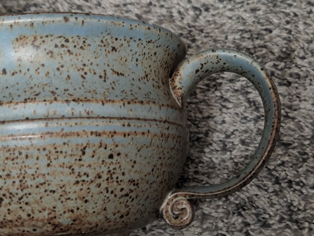 Stoneware Signed Large Cup Pourer Creamer Earthware