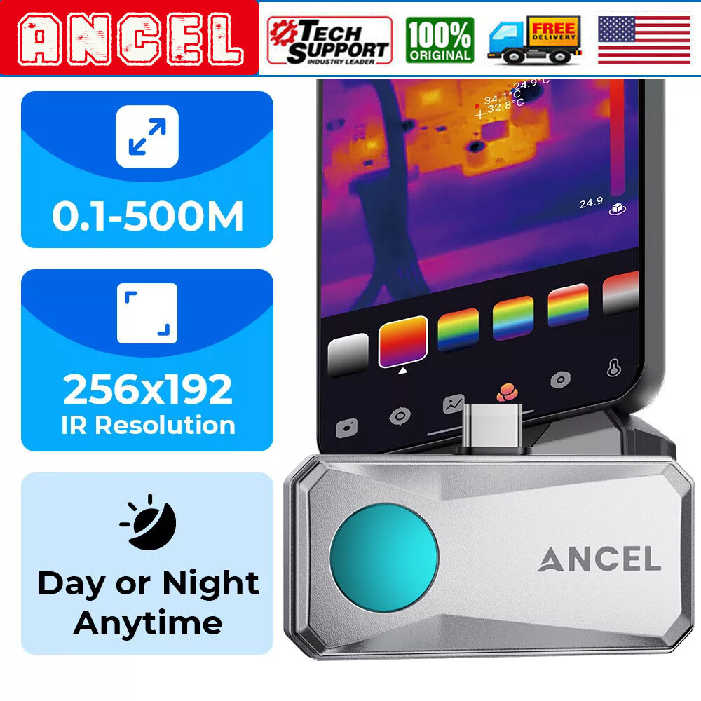 ANCEL Thermal Imaging Camera for Android 256x192 IR Resolution 25Hz Refresh Rate