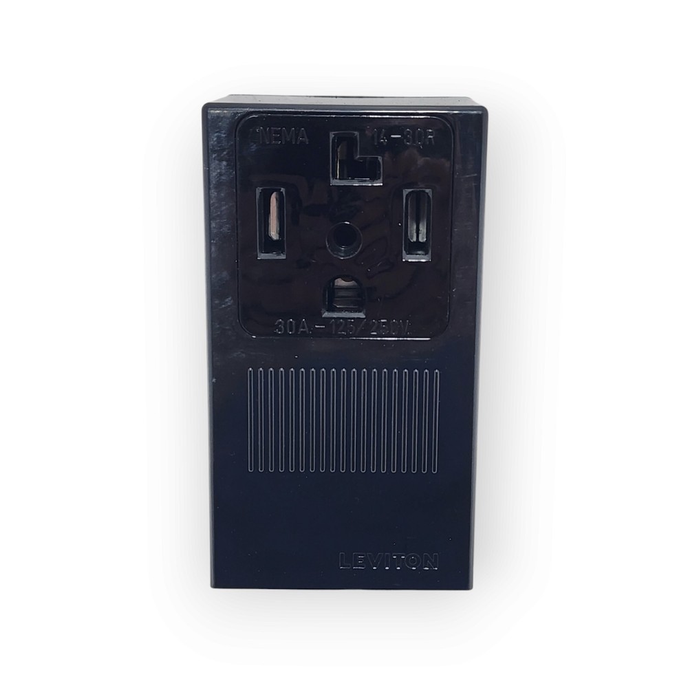 Leviton 30 Amp Single Surface Mounted Single Outlet (Black)