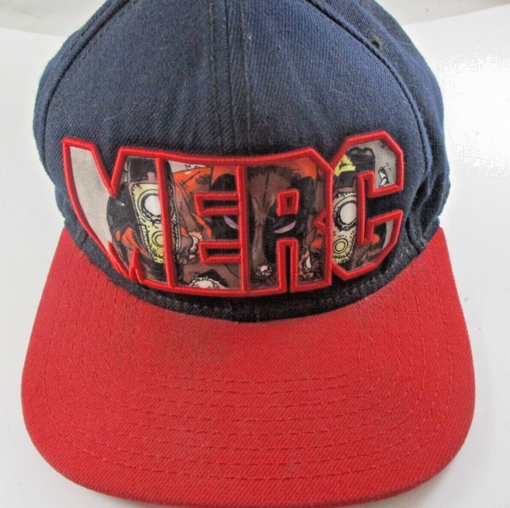 MARVEL MERC DEADPOOL RARE NAVY BLUE / RED AUTHENTIC BASEBALL CAP HAT