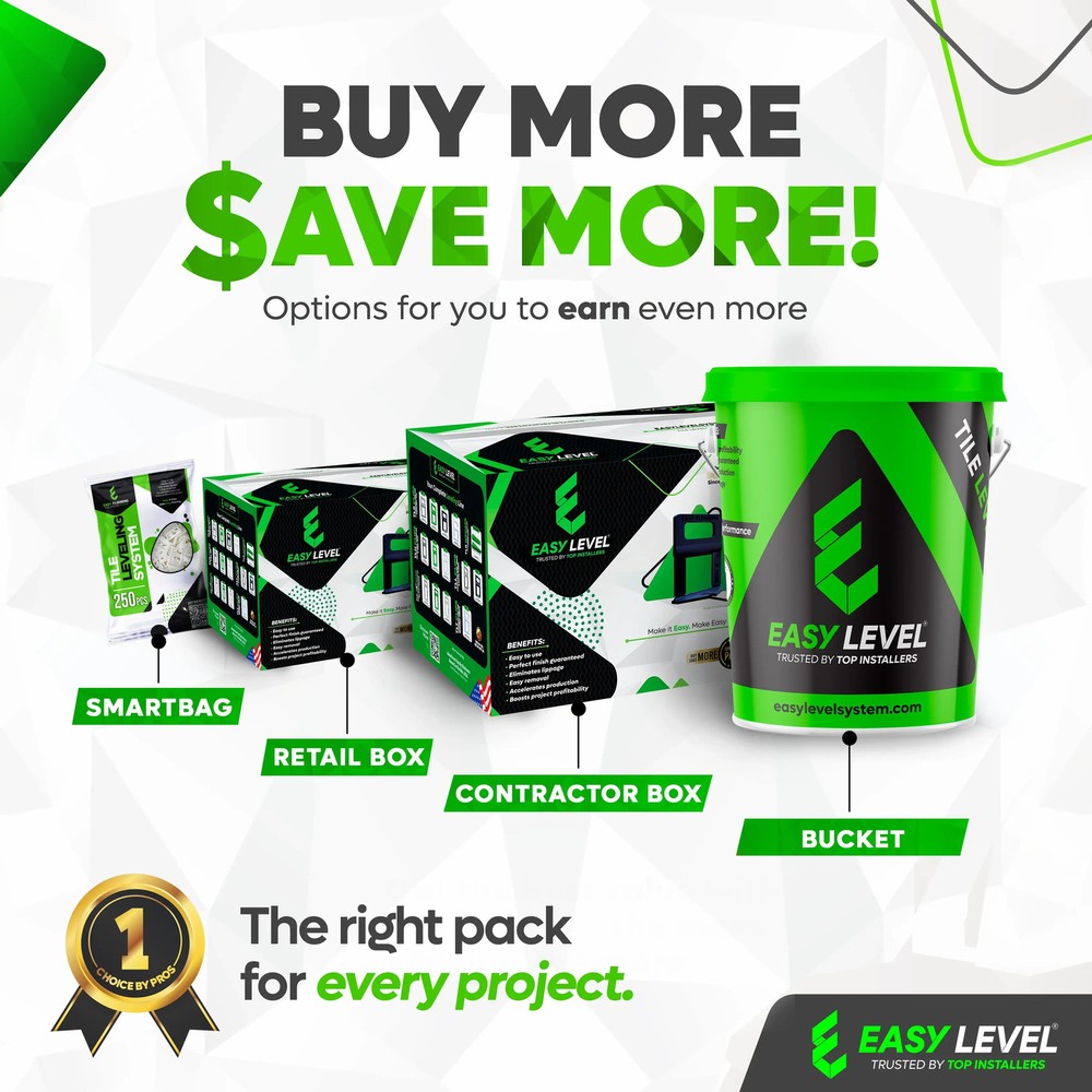 Tile Leveling System Clips 1/32" (1.0 mm) – Standard Spacers