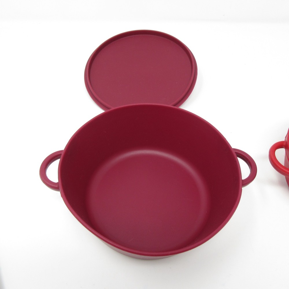 MarkCharles Misilli Silicone Nesting Round Pots Cookware Bakeware Red NEW