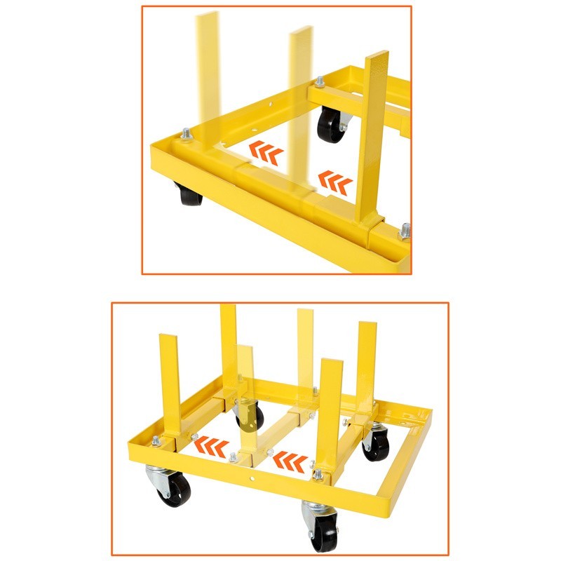750lbs Rolling Engine Stand Repair Tool Adjustable Width & Length w/2pcs Straps