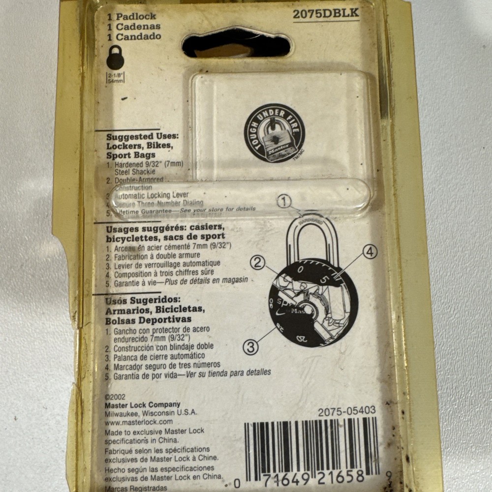 Master Lock Sphero by Master Smooth Spin Combination Lock Padlock 2075DAST