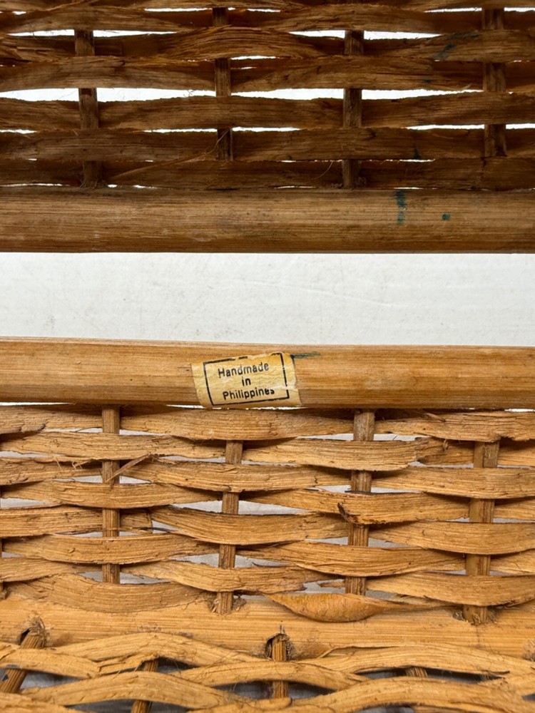Vintage Wicker Tissue Box Cover Woven Rectangular Made In Philippines