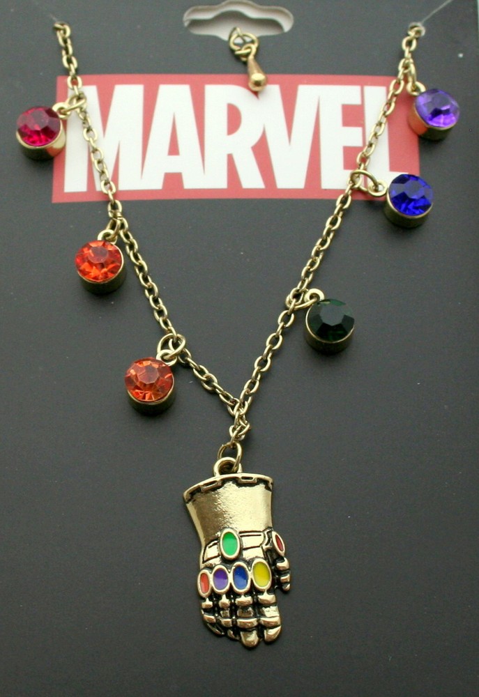 Marvel Comics Avengers Infinity War Thanos Stone Gauntlet Necklace New MIP