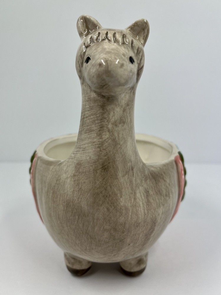 Ceramic Llama Decorative Planter Succulent Animal No Chips EUC