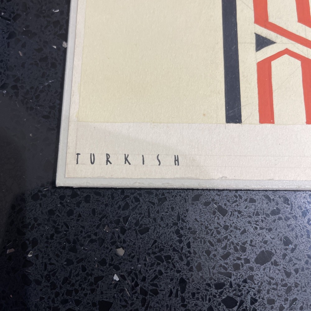 Frederick H Cork Original 1950’s interior architectural design Pattern Turkish