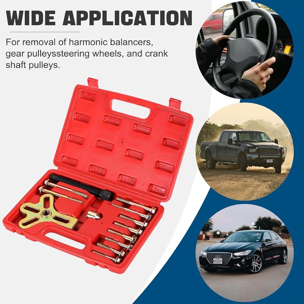 Precision Engineered 13PC Harmonic Balancer and Crankshaft Removal Tool