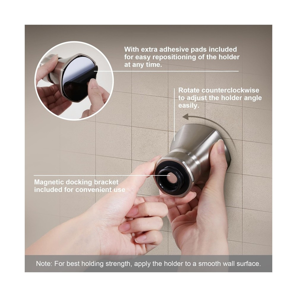 LAVA ODORO Handheld Shower Head with Magnetic Docking System, 10-Function Hig...