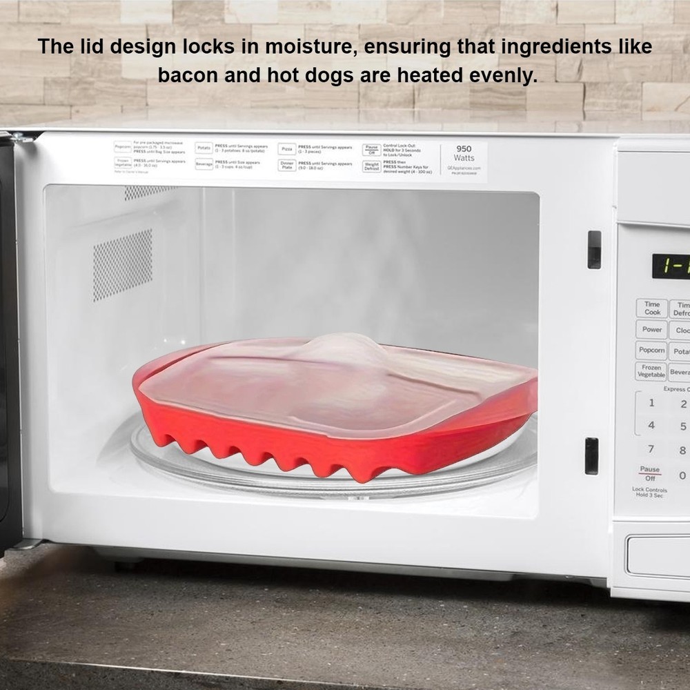 Microwave Bacon Pan Bacon Cooker | Splatter Proof Crisper Tray PP Kitchen NEW
