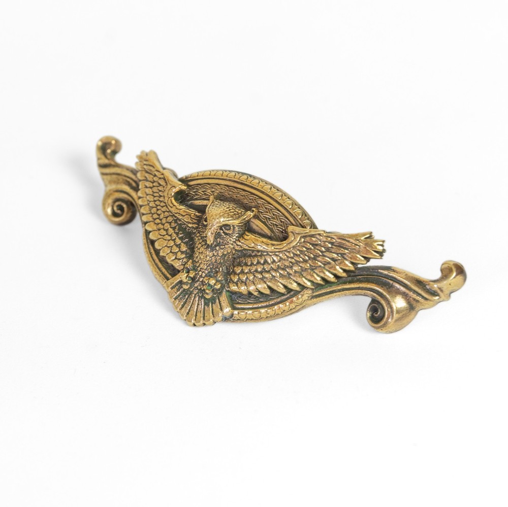 “Flying owl” vintage solid brass cabinet handle – dresser drawer pull, handmade