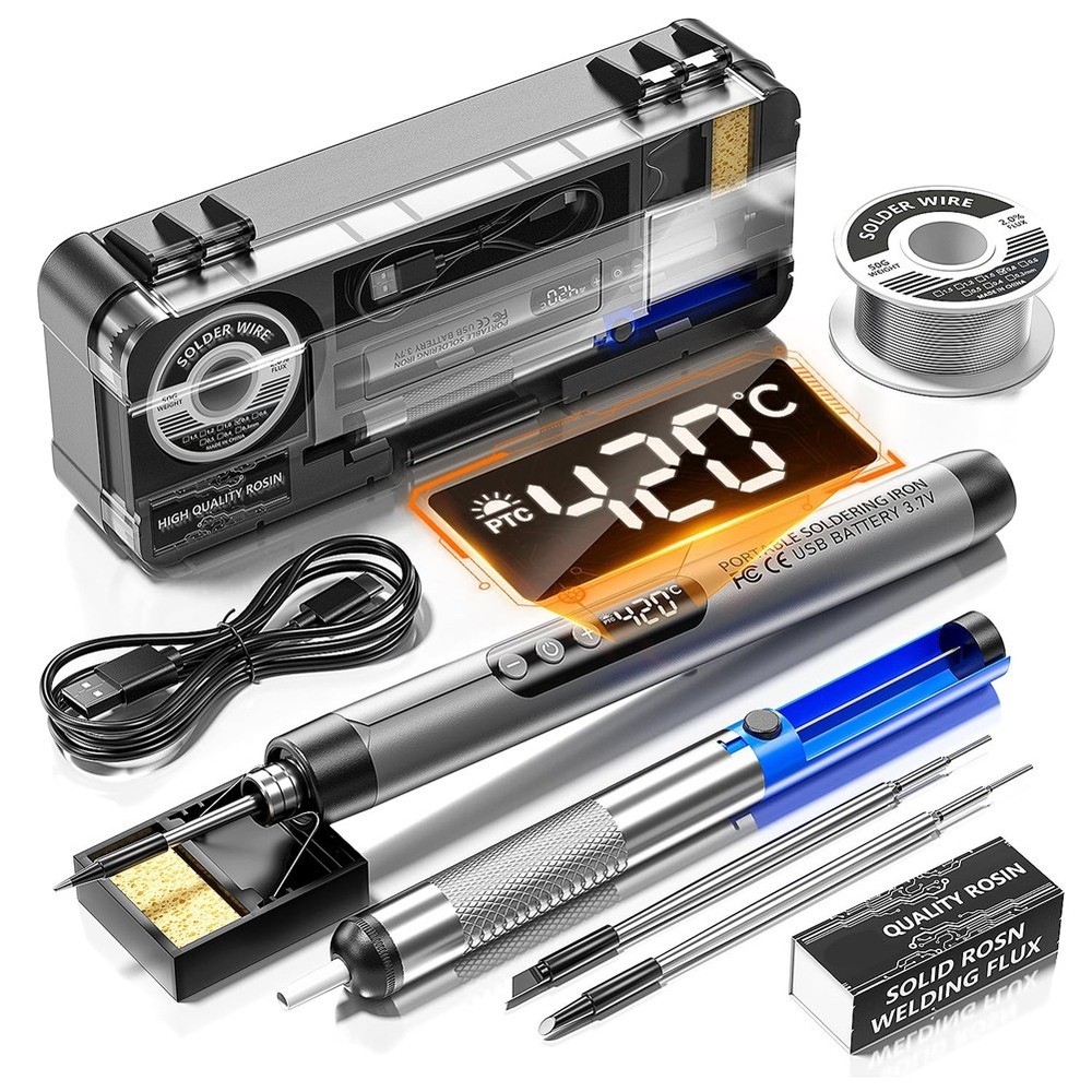 Cordless USB Digital Soldering Iron Adjustable Temperature Type-C Interface3775