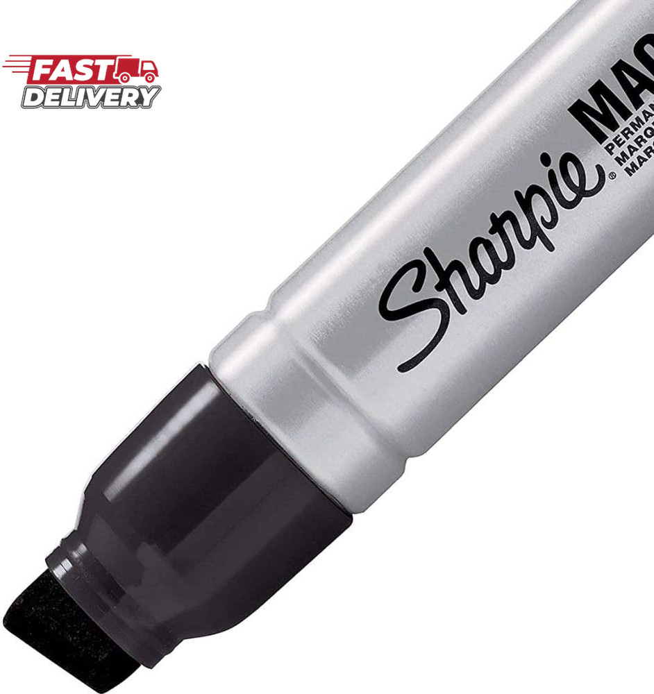 Sharpie 44001 Oversized Chisel Tip Extra Wide Magnum Permanent Marker (4 Pack),