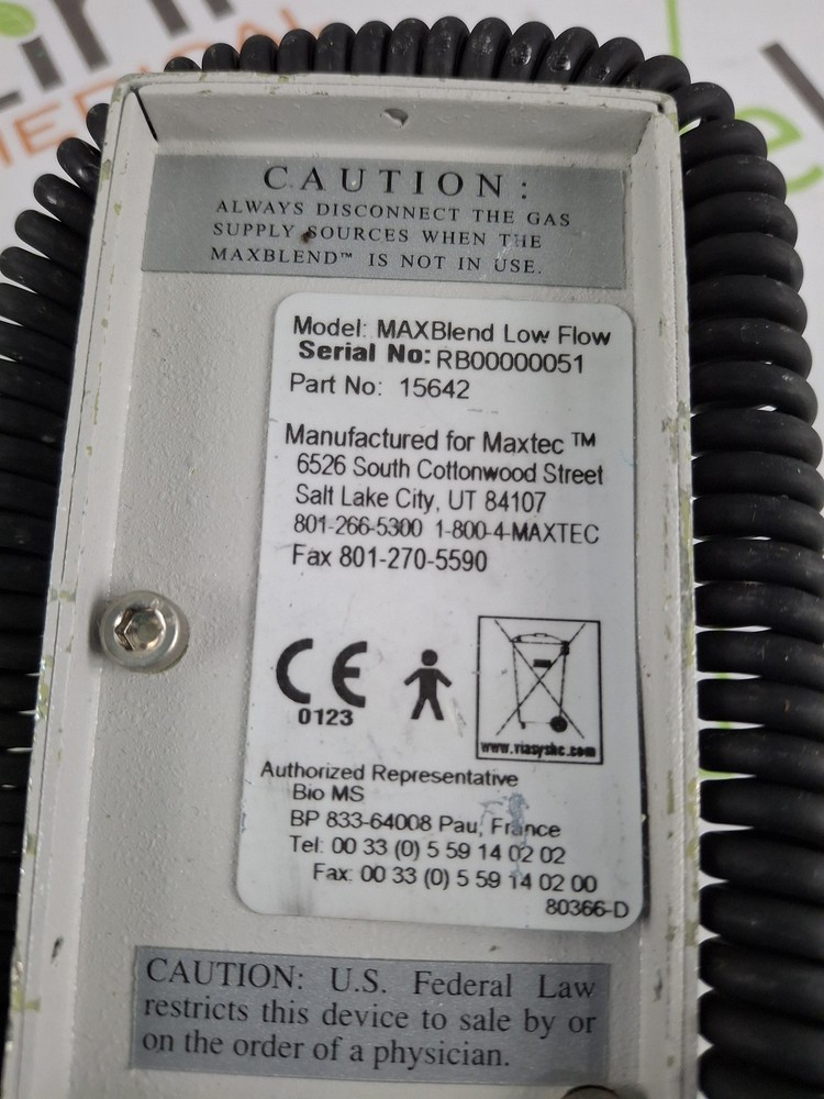 Maxtec, Inc. MAXBlend Low Flow Air/Oxygen Blender