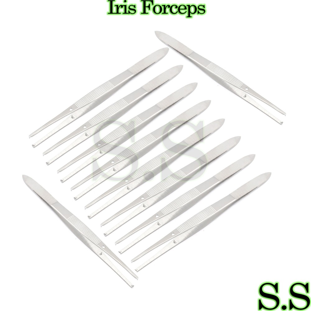 10 Iris Forceps 4"Surgical Veterinary Istruments1x2 Teeth